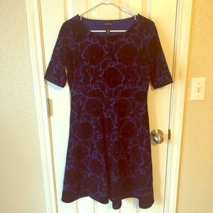 Lands End navy blue and black dress.